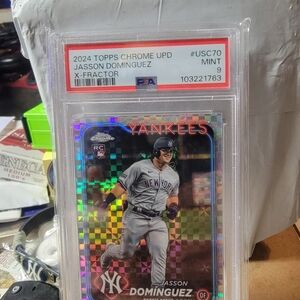 Jasson Dominguez Topps Chrome Rookie Card PSA 9